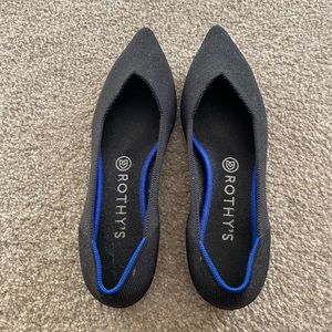 Rothy’s point toe black flats. Size 9
